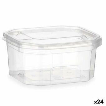 Rechthoekige lunchbox met deksel Transparant Polypropyleen 370 ml 10,7 x 5,5 x 11,7 cm (24 Stuks)