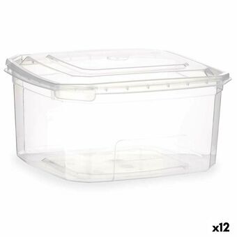 Rechthoekige lunchbox met deksel Transparant Polypropyleen 1 L 14,1 x 8 x 15,5 cm (12 Stuks)