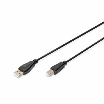 Kabel USB A naar USB B Digitus AK-300102-010-S Zwart 1 m