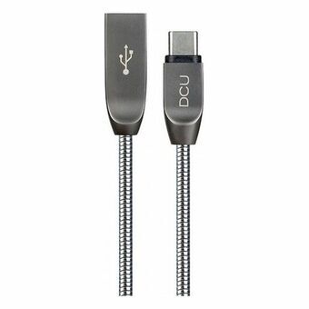 Kabel USB A naar USB C DCU 30402015 metaal Zilverkleurig 1 m