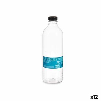Fles Zwart Transparant Plastic 1,5 L 9 x 29,2 x 9 cm (12 Stuks)