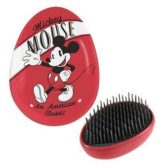Ontwar Haarborstel Disney   Rood Mickey Mouse 7 x 9 x 4 cm