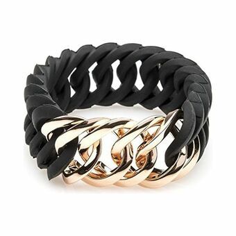 Armband TheRubz 100175 Zwart Roze Siliconen Roestvrij staal Staal/Siliconen