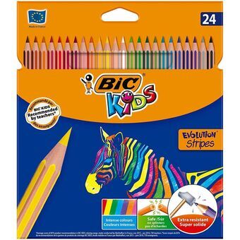 Kleurpotloden Bic Kids Evolution Stripes Multicolour 24 Onderdelen