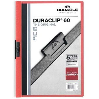 Documenthouder Durable Duraclip 60 Rood Transparant A4 25 Onderdelen