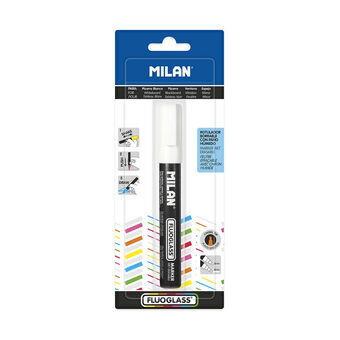 Markeerstift Milan Fluoglass Wisbare inkt Wit PVC
