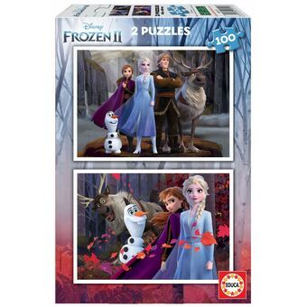 Set van 2 Puzzels   Frozen Believe         100 Onderdelen 40 x 28 cm  