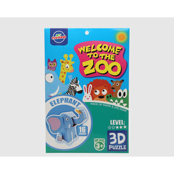 3D puzzel Zoo Olifant 27 x 18 cm 16 Onderdelen