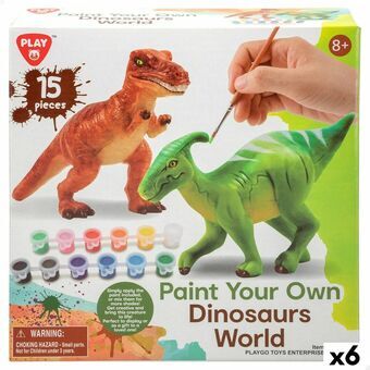 Set van 2 Dinosaurussen PlayGo 15 Onderdelen 6 Stuks 14,5 x 9,5 x 5 cm Dinosaurussen Om te schilderen