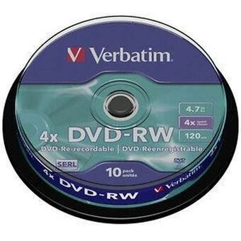 DVD-RW Verbatim    10 Stuks Zwart 4x 4,7 GB