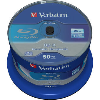 Blu-Ray BD-R Verbatim Datalife 50 Stuks 25 GB 6x