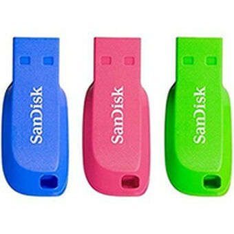 Pendrive SanDisk SDCZ50C-016G-B46T Blauw Roze Groen 16 GB (3 Stuks)