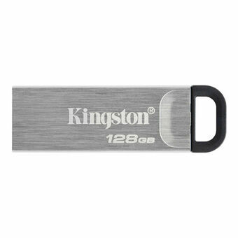 USB stick Kingston DTKN/128GB Sleutelhanger Zilverkleurig Zwart Zilver 128 GB