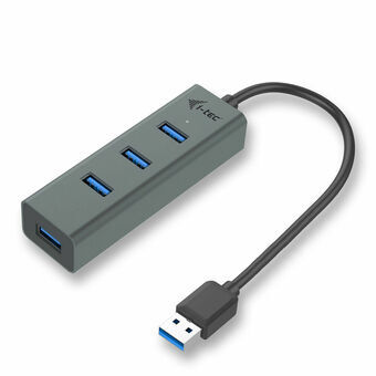Hub USB i-Tec U3HUBMETAL403 Zwart Grijs