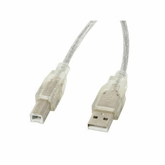 Kabel USB A naar USB B Lanberg CA-USBA-12CC-0018-TR 1,8 m 480 Mbit/s Transparant