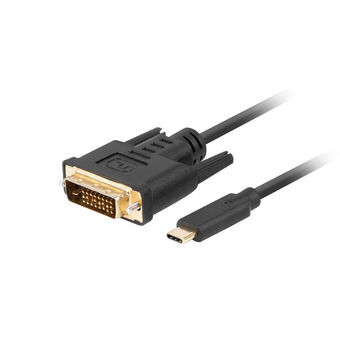 Kabel USB C naar DVI-D Lanberg CA-CMDV-10CU-0005-BK Zwart 500 cm