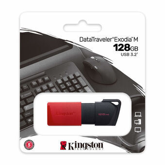 USB stick Kingston Exodia M Sleutelhanger Rood Zwart 128 GB