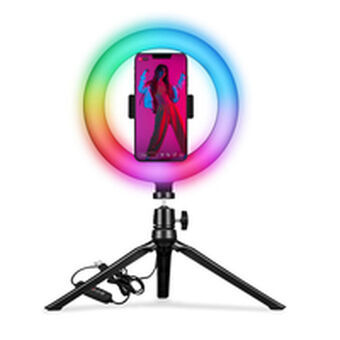 Selfie ringlamp met driepoot en afstandsbediening Celly CLICKRINGRGBBK
