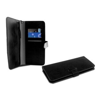 Universele hoes voor mobiel - boekvorm Smartphone 5.5 "KSIX Wallet Zwart