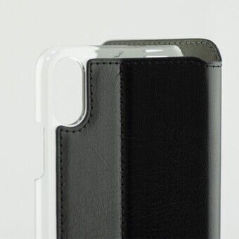 Hoesje voor mobiele hoes Iphone X Contact Slim Zwart Textiel Polycarbonaat