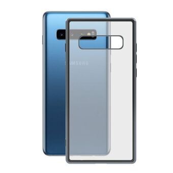 Mobiele hoes Samsung Galaxy S10 + KSIX Flex Metaal TPU Transparant Grijs Metallic