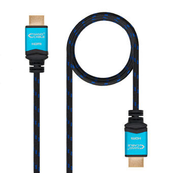 HDMI-Kabel NANOCABLE 10.15.3701 V2.0 Zwart/Blauw 1 m 4K Ultra HD Zwart