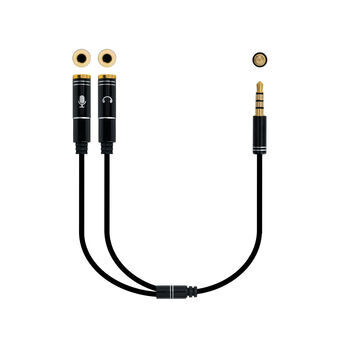 Kabel Audio Jack (3,5 mm) Splitter NANOCABLE 10.24.1202 Wit Zwart