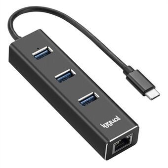 3-poorts USB-hub iggual IGG317709 Sorteren: