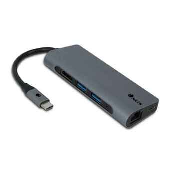 7-poorts USB-hub NGS WONDER DOCK 7 HDMI USB C 4K 5 Gbps Grijs