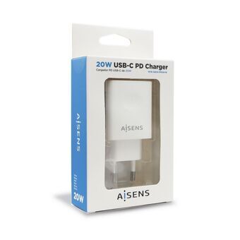 Oplader Aisens Cargador USB-C PD 3.0 1 Puerto 1x USB-C 20 W, Blanco USB-C Wit