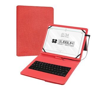 Tablet en toetsenbord Case Subblim SUB-KT1-USB002 10.1" Rood Qwerty Spaans QWERTY
