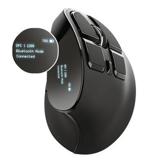Wireless muis Trust Voxx ergonomisch Verticaal Bluetooth Herlaadbaar Zwart
