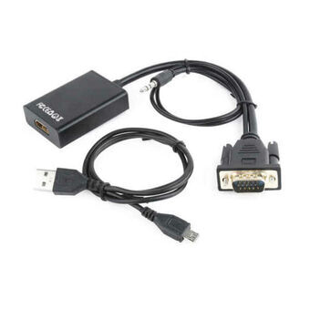 Adapter VGA naar HDMI met Audio GEMBIRD A-VGA-HDMI-01 Zwart