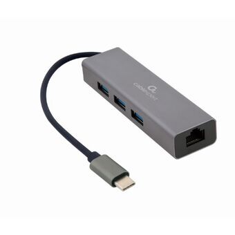 Hub USB GEMBIRD A-CMU3-LAN-01 Grijs