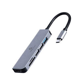 Hub USB GEMBIRD A-CM-COMBO6-02 Grijs