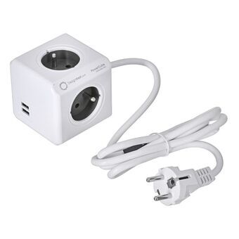 Cube multipluggen Allocacoc PowerCube Extended USB Type E Zwart (1,5 m)