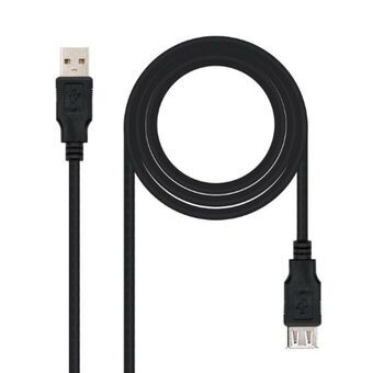 USB 2.0-kabel NANOCABLE 10.01.0202-BK 1 m Zwart Beige