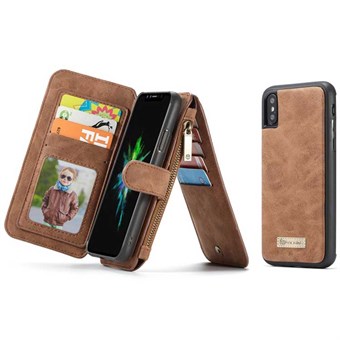 CaseMe Flip Wallet voor iPhone X / iPhone Xs - Bruin