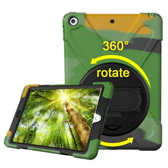 Unique Defense 360° Rotation Cover met houder en draagriem voor iPad 9.7 (2018) / iPad 9.7 (2017) - Groen