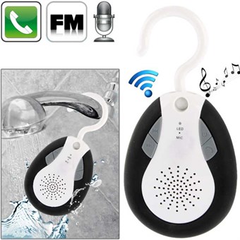 Waterdichte Bluetooth-doucheluidspreker met FM-functie en microfoon. - Zwart