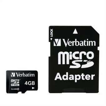 Verbatim 4GB microSDHC klasse 10 m / adapter