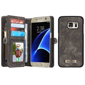 CaseMe Flap Wallet voor Samsung Galaxy S7 - Grijs Bruin