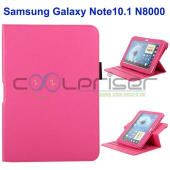 360° draaibare leren hoes - Galaxy Note 10.1 (roze)