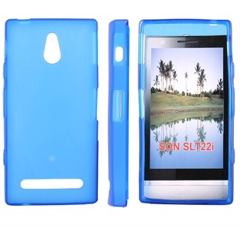 Eenvoudige Sony Xperia P siliconen hoes (blauw)