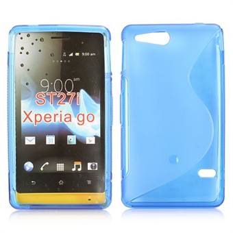 S-Line Siliconen Cover - Xperia Go (blauw)