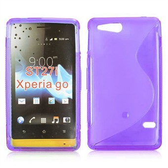 S-Line Siliconen Cover - Xperia Go (transparant/paars)
