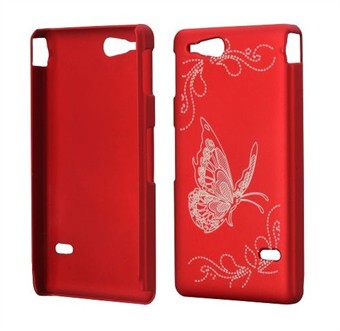 Bling Butterflies Cover Xperia Go (Rood)