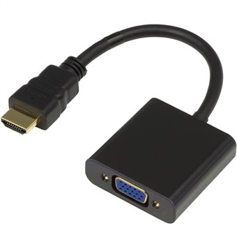 Mini HDMI Naar VGA Adapter - Zwart