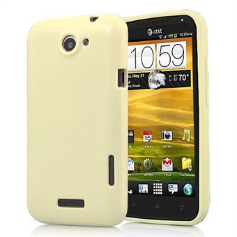 HTC ONE X - Siliconen Cover (Crème)