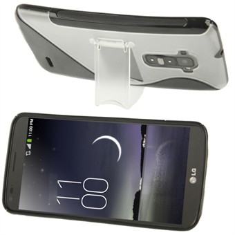 Siliconen/Plastic Stand Cover LG G-Flex (Zwart)